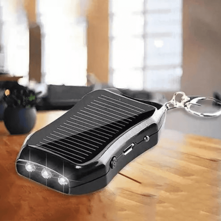 Carregador Solar Turbo Max PowerBank™ + USB e Chaveiro de Brinde